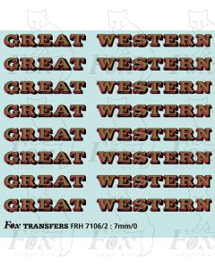 GW Locomotive Lettering gold/red 