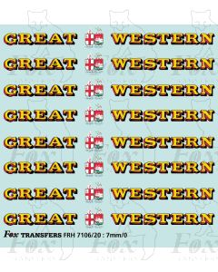 1927-1934 : GREAT (twin shield crest) WESTERN Loco Lettering yellow/red