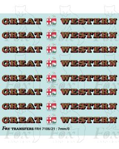 1927-1934 : GREAT (twin shield crest) WESTERN Loco Lettering gold/red