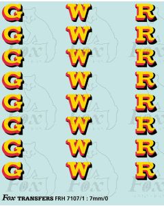 GWR Locomotive Initials yellow/red/black