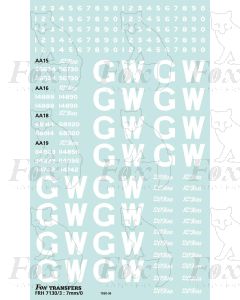 GWR Brake Van Livery Elements diagrams AA15/16/18.90/19 (1920-36)