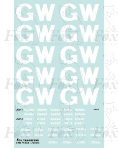 GWR Brake Van Livery Elements diagrams AA11/13 (1904-19)