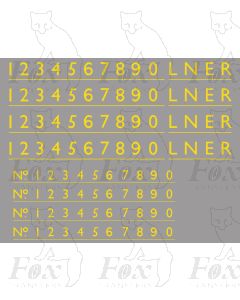 LNER WARTIME BLACK Class A4 Streamlined Loco Lettering/Numbering (SEPT 1946-1948)