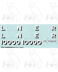 LNER Gresley Hush-Hush Loco Lettering/Numbering 10000