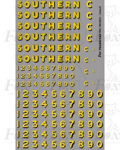 SR Bulleid Sunshine Lettering/Numbering 1941-1948