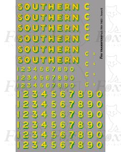 SR Bulleid Sunshine Lettering/Numbering 1941-1948