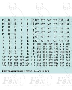 Freight Vehicle Running Numbersets