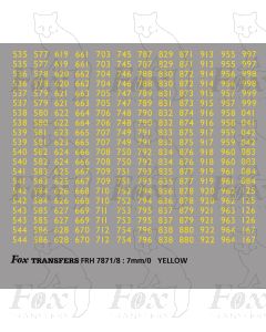 Freight Vehicle Running Numbersets