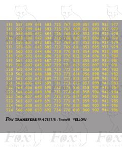 Freight Vehicle Running Numbersets