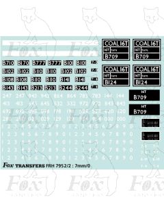 16 ton Mineral/Rivetted Body Wagon Markings, Non-Vac-Fitted