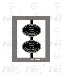 LMS 10001 builders plates