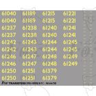 Cabside Numbersets 61040-61379 (not consecutive)