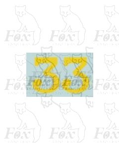(13.5mm high) Yellow - 1 pair number 3