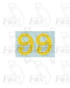 (13.5mm high) Yellow - 1 pair number 9