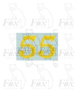 (13.5mm high) Yellow - 1 pair number 5