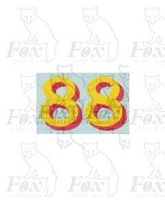 (14.75mm high) Yellow/red shadow - 1 pair number 8