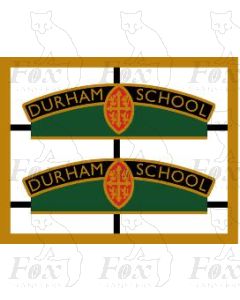 60860  DURHAM SCHOOL - Black with red shield and green plinths