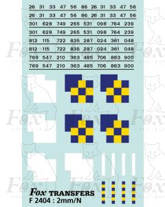 Rf Construction/Trainload Construction (smaller size) Symbols/TOPS numbering  (Classes 26/31/33/47/56/86)