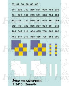 Rf Construction/Trainload Construction (larger size faded) Symbols/TOPS numbering  (Classes 37/58/60)