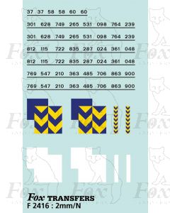 Rf Metals/Trainload Metals (larger size) Symbols/TOPS numbering  (Classes 37/58/60)