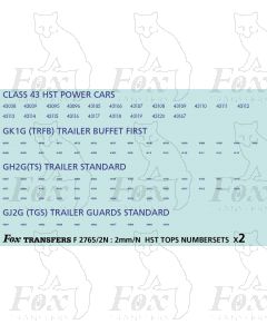 GNER HST/Mk3 TOPS Numbersets