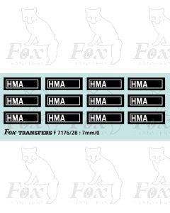 HMA code stickers for application over HAA codes