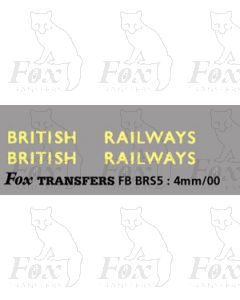 BRITISH RAILWAYS large lettering for van sides
