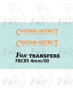 FLEETNAMES - CHATHAM & DISTRICT TRACTION COMPANY 