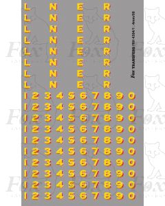 LNER LARGER LATER Lettering/Numbering for black Locos