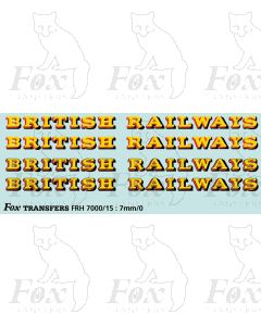 BRITISH RAILWAYS Tender/Tankside lettering