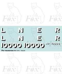 LNER Gresley Hush-Hush Loco Lettering/Numbering 10000